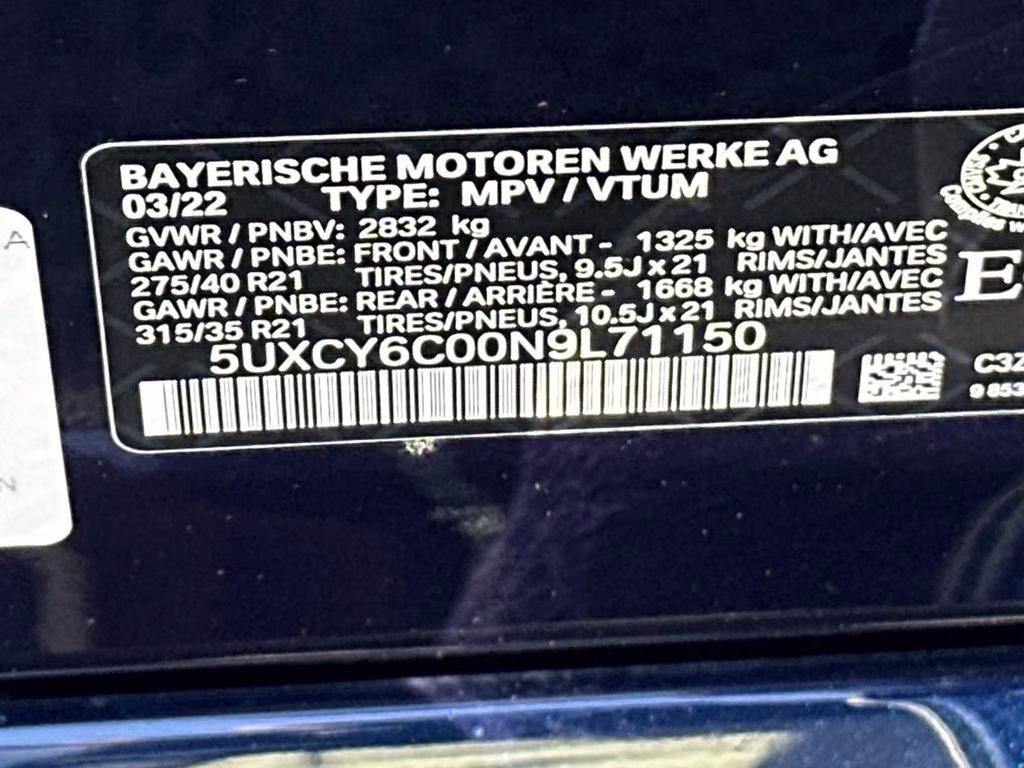 2022 Tanzanite Blue II Metallic BMW X6 xDrive40i AWD SUV