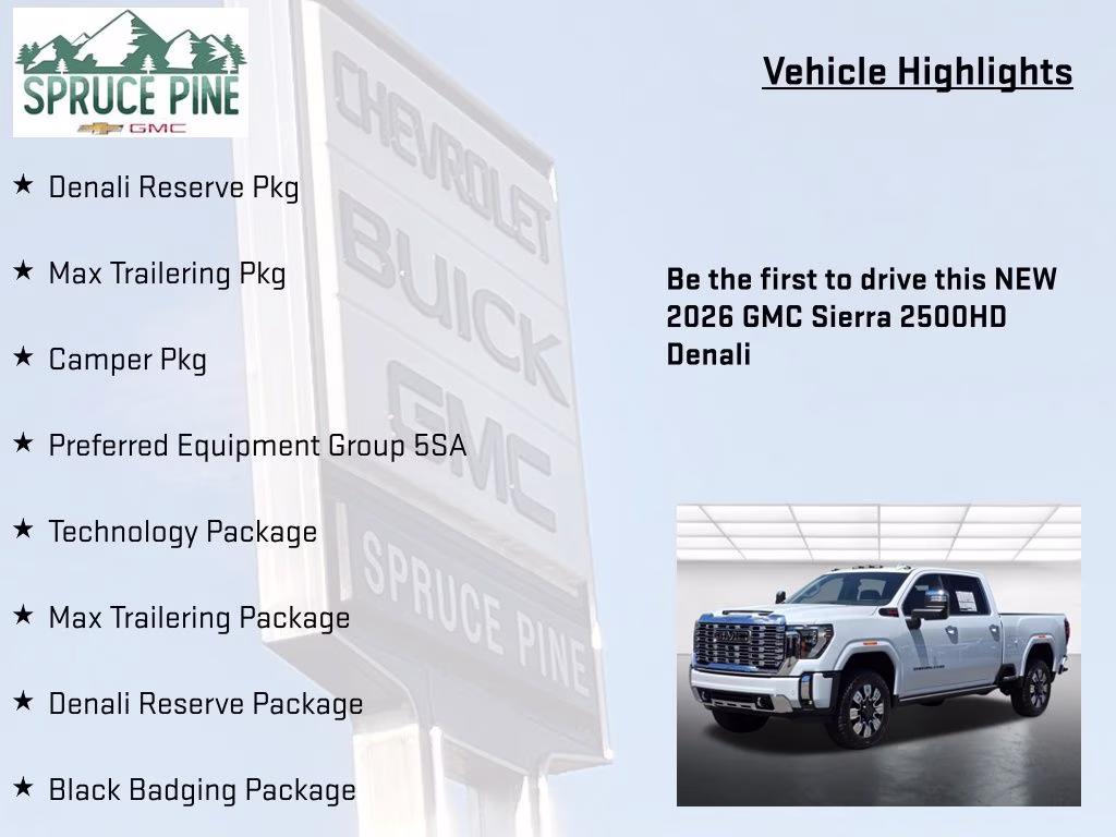 2026 Glacier White Tricoat GMC Sierra 2500HD Denali 4X4 Truck