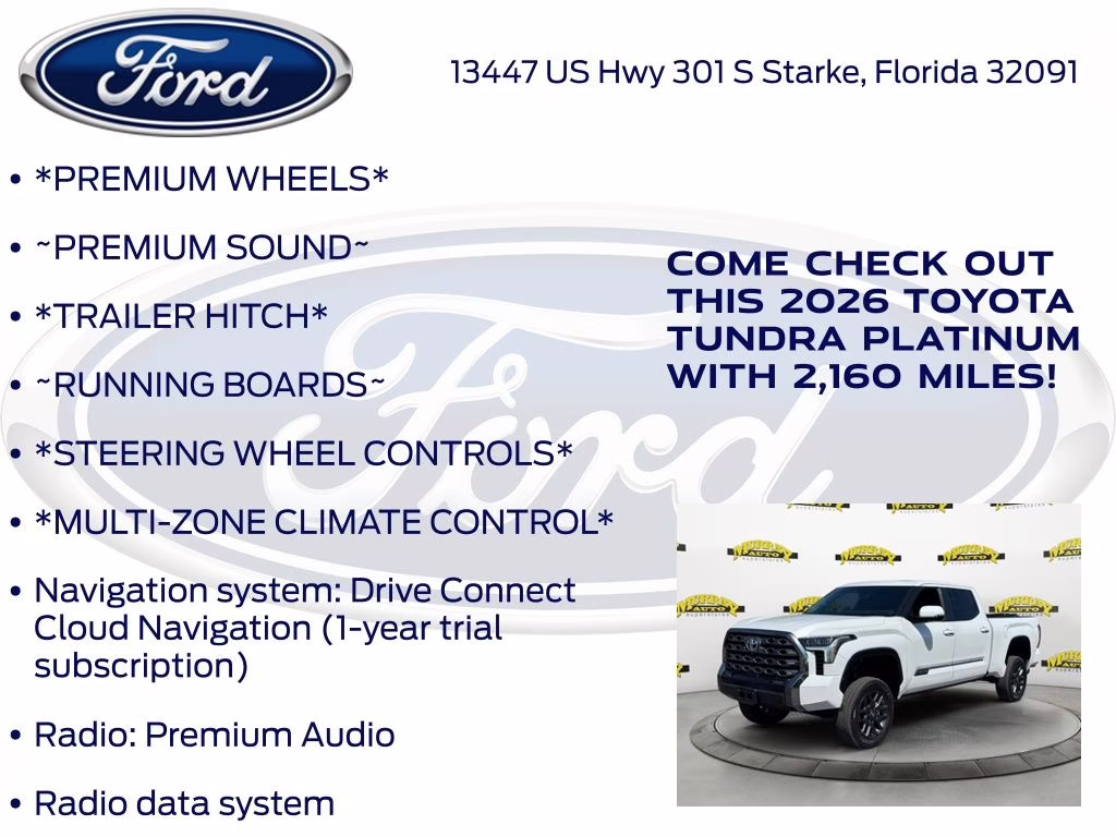 2026 Pearl Toyota Tundra Platinum 4X4 Truck
