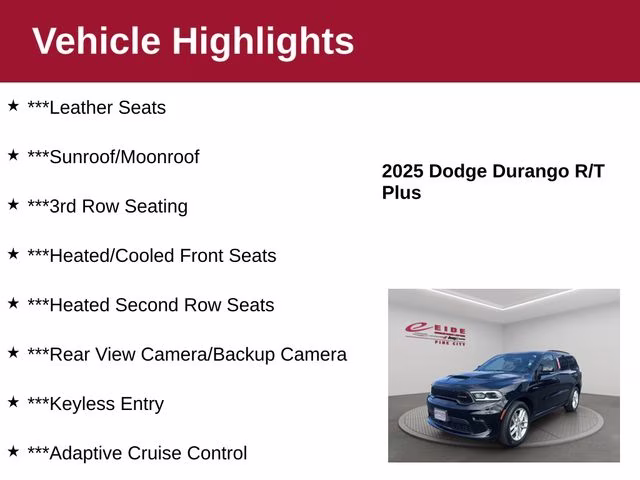 2025 DB Black Clearcoat Dodge Durango R/T Plus AWD SUV
