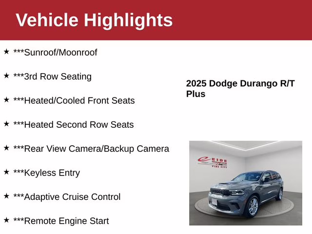 2025 Destroyer Gray Clearcoat Dodge Durango R/T Plus AWD SUV