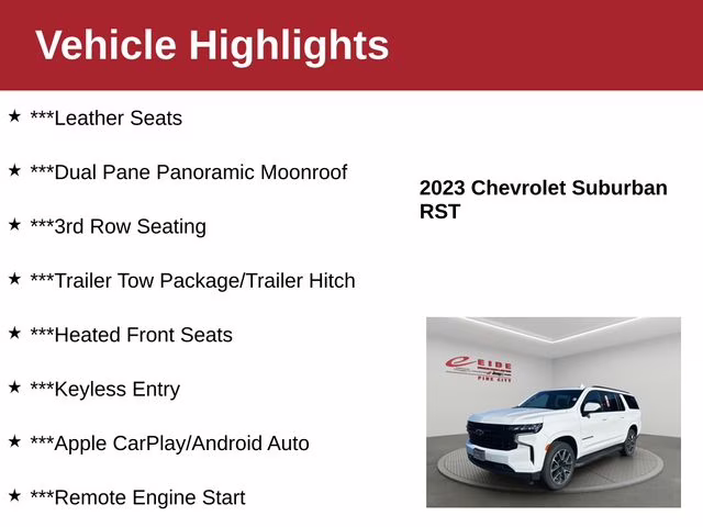 2023 Summit White Chevrolet Suburban RST 4X4 SUV