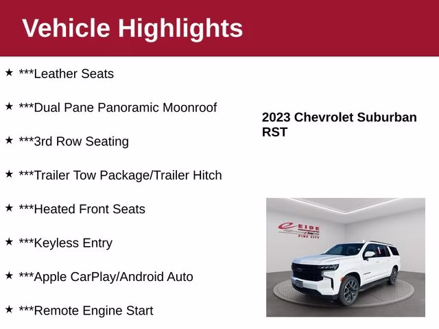 2023 Summit White Chevrolet Suburban RST 4X4 SUV
