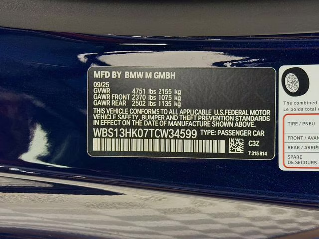 2026 Blue BMW M4 Coupe RWD Coupe