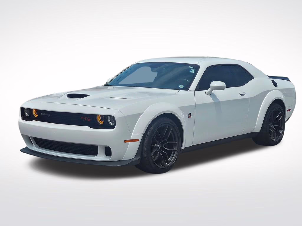 2023 White Knuckle Clearcoat Dodge Challenger R/T Scat Pack Widebody RWD Coupe