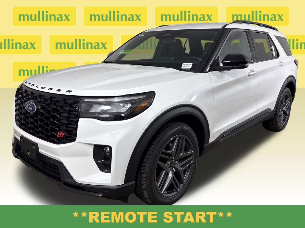 2026 Star White Metallic Tri-Coat Ford Explorer ST RWD SUV