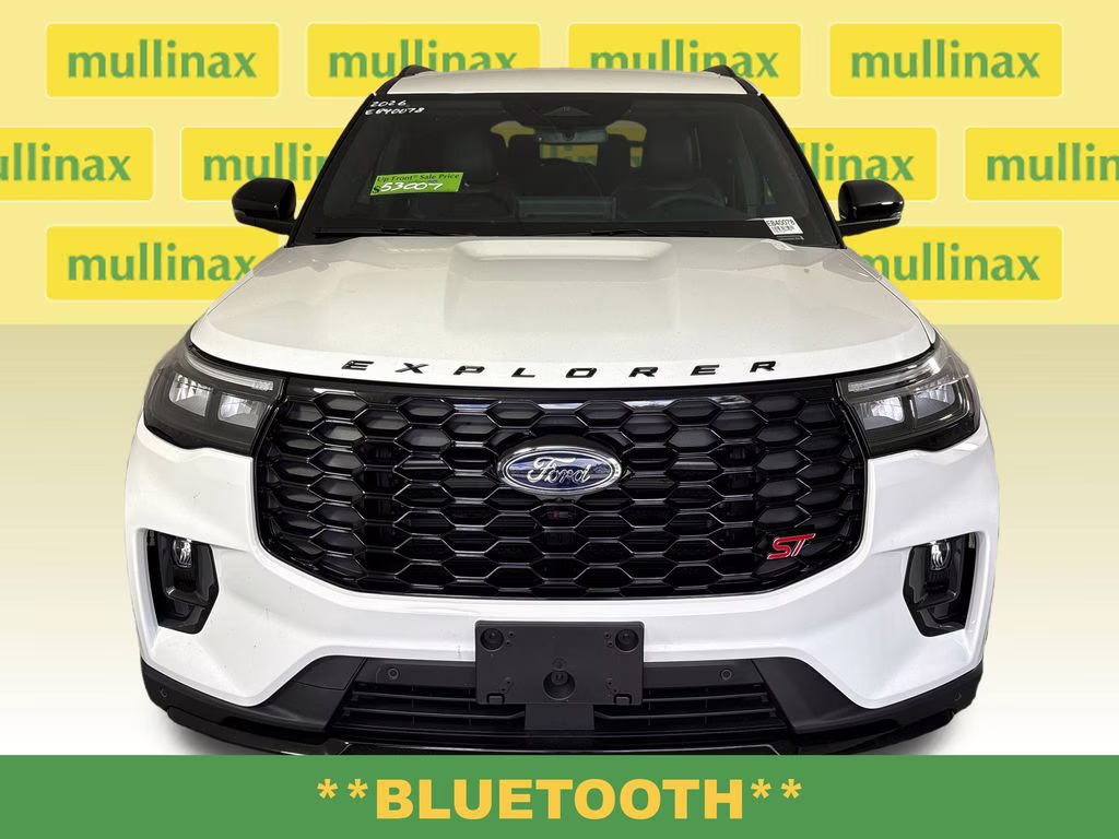2026 Star White Metallic Tri-Coat Ford Explorer ST RWD SUV