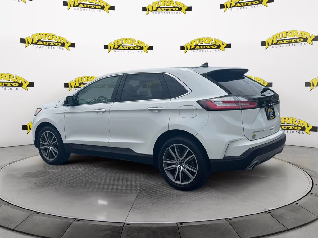 2021 Star White Metallic Tri-Coat Ford Edge Titanium FWD SUV