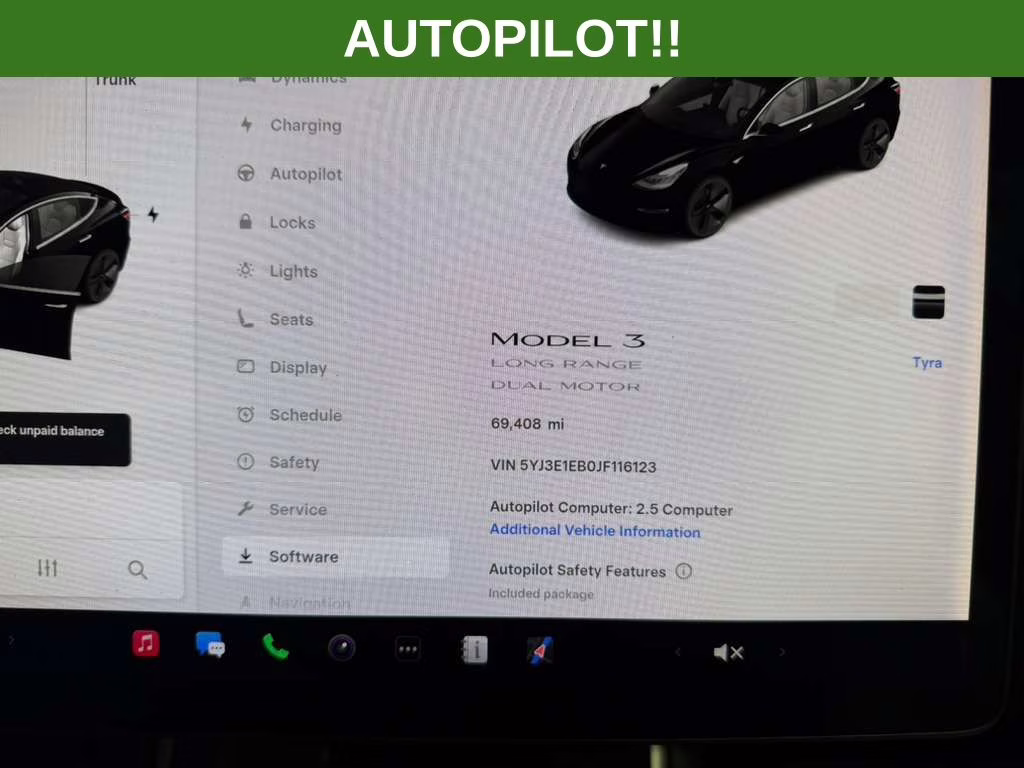 2018 Black Tesla Model 3 Long Range AWD Sedan