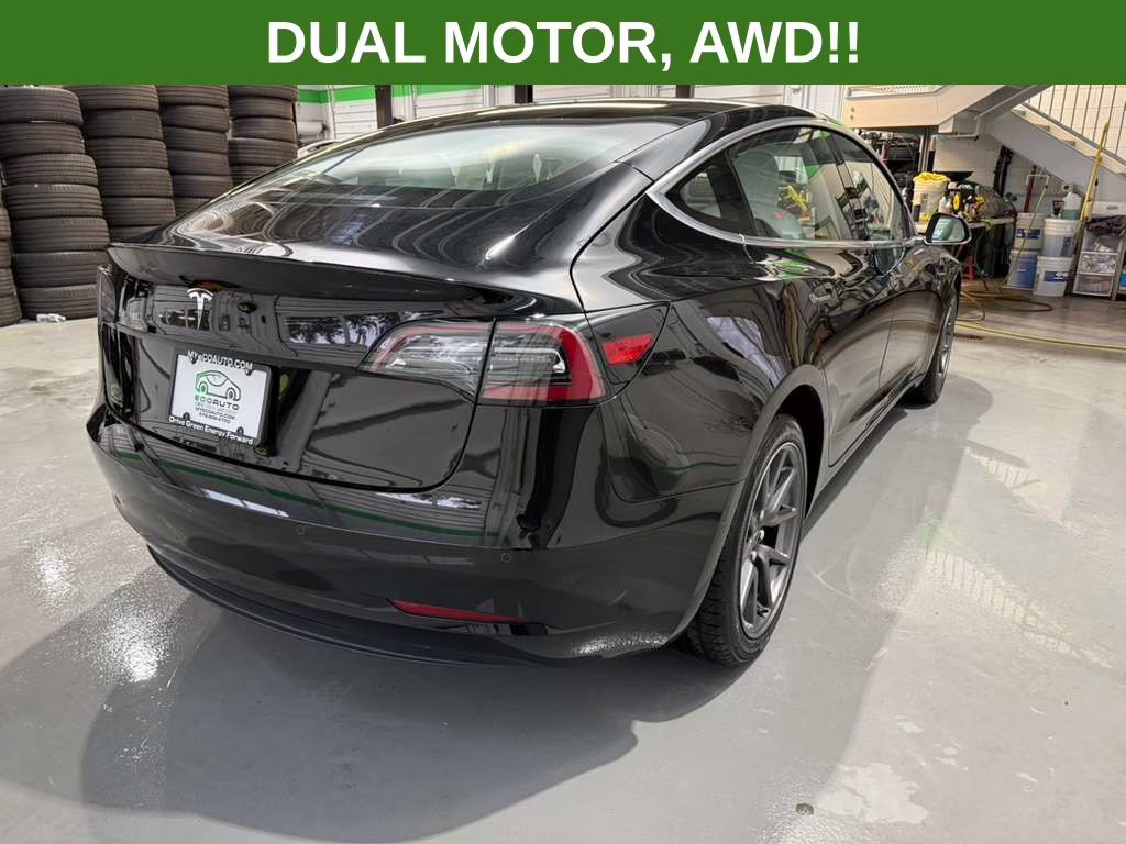 2018 Black Tesla Model 3 Long Range AWD Sedan