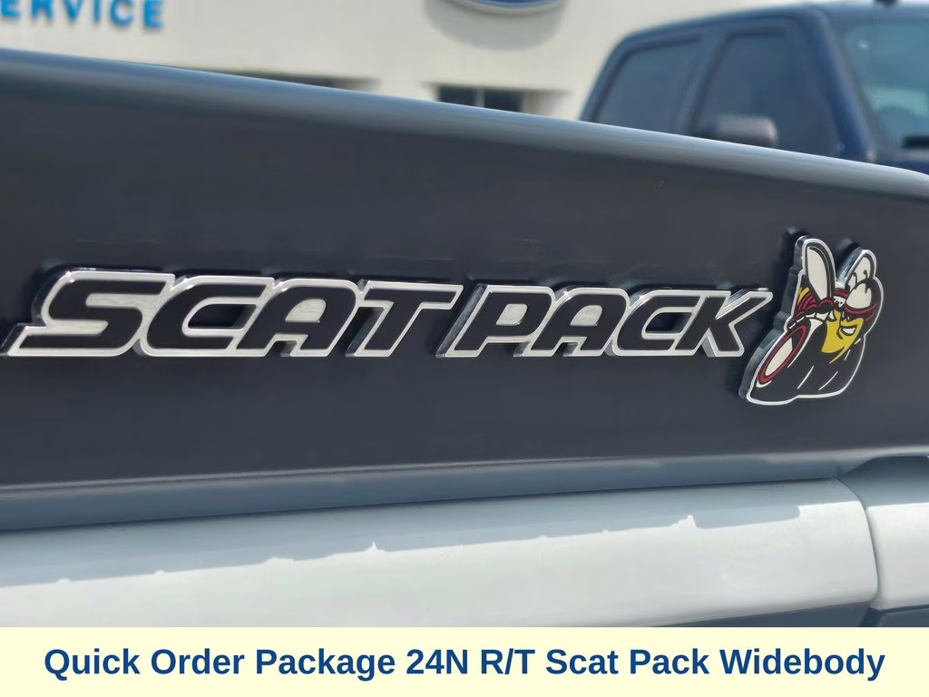2023 White Knuckle Clearcoat Dodge Challenger R/T Scat Pack Widebody RWD Coupe