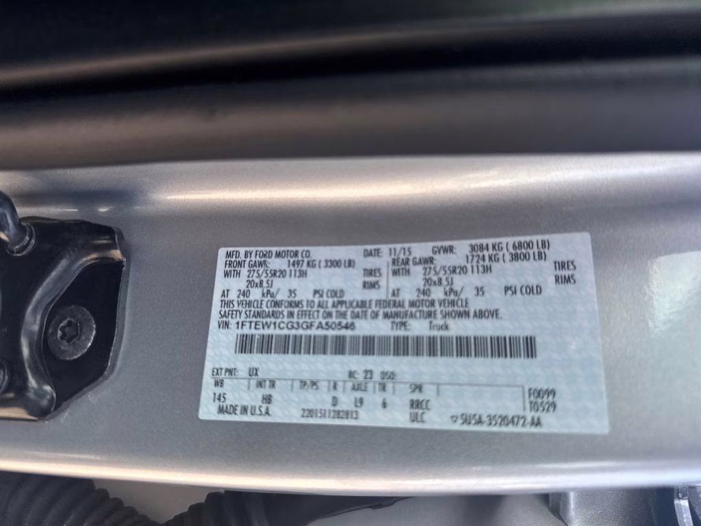 2016 Ingot Silver Ford F-150 Lariat RWD Truck