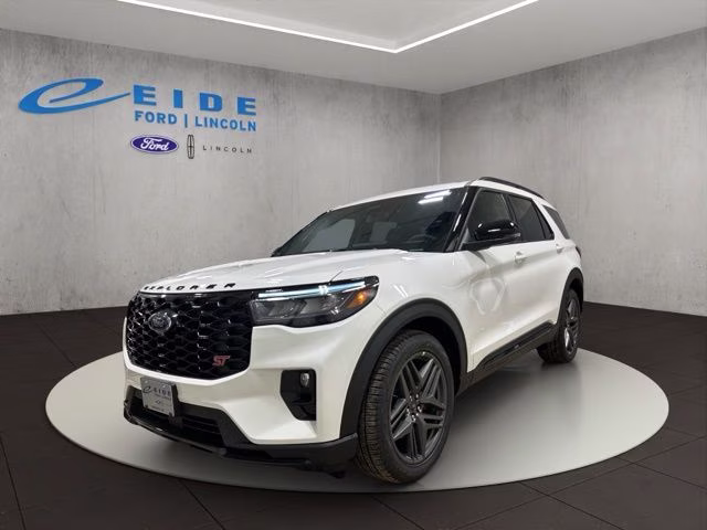 2026 Star White Metallic Tri-Coat Ford Explorer ST 4X4 SUV