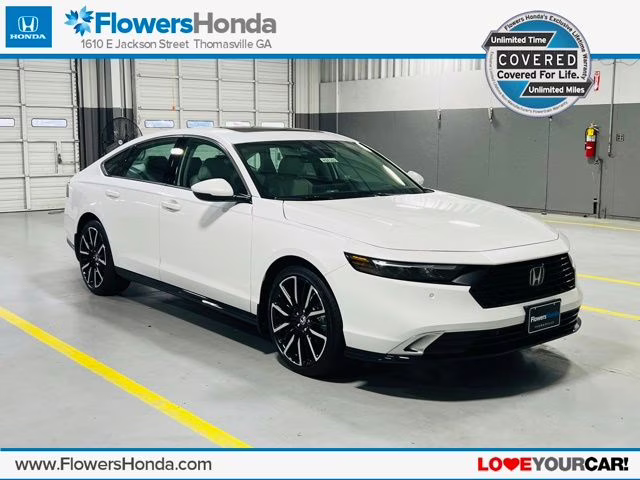 2026 Platinum White Pearl Honda Accord Hybrid Touring Sedan