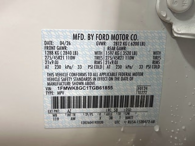 2026 Star White Metallic Tri-Coat Ford Explorer ST 4X4 SUV
