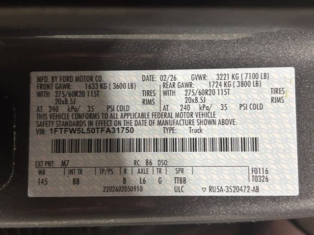 2026 Carbonized Gray Metallic Ford F-150 Lariat ROCKY RIDGE 4X4 Truck
