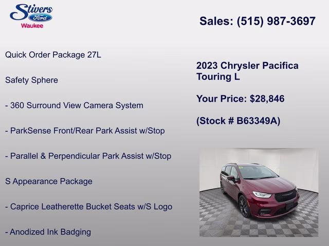 2023 Velvet Red Pearlcoat Chrysler Pacifica Touring L AWD Van