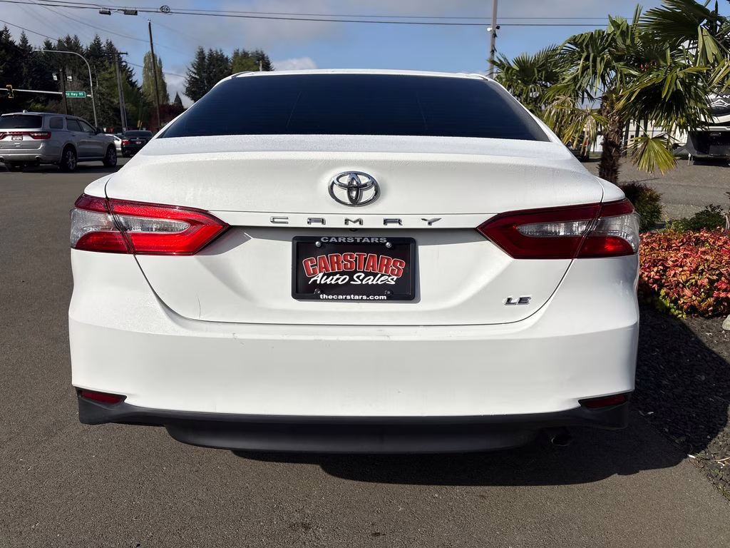 2018 Super White Toyota Camry LE FWD Sedan