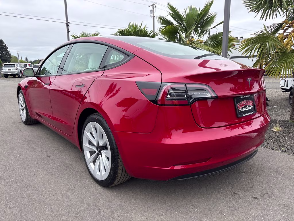2021 Red Multi-Coat Tesla Model 3 Standard Range Plus RWD Sedan