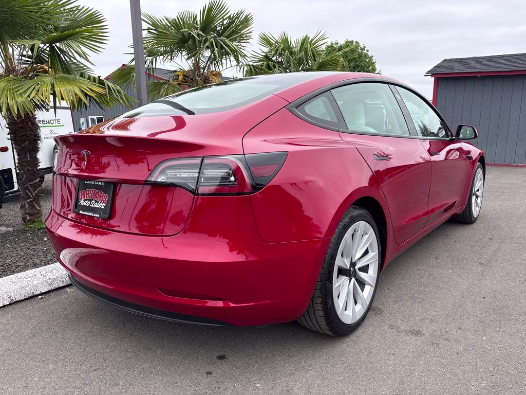 2021 Red Multi-Coat Tesla Model 3 Standard Range Plus RWD Sedan