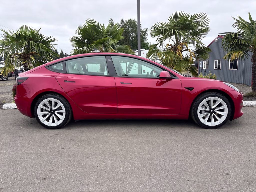 2021 Red Multi-Coat Tesla Model 3 Standard Range Plus RWD Sedan