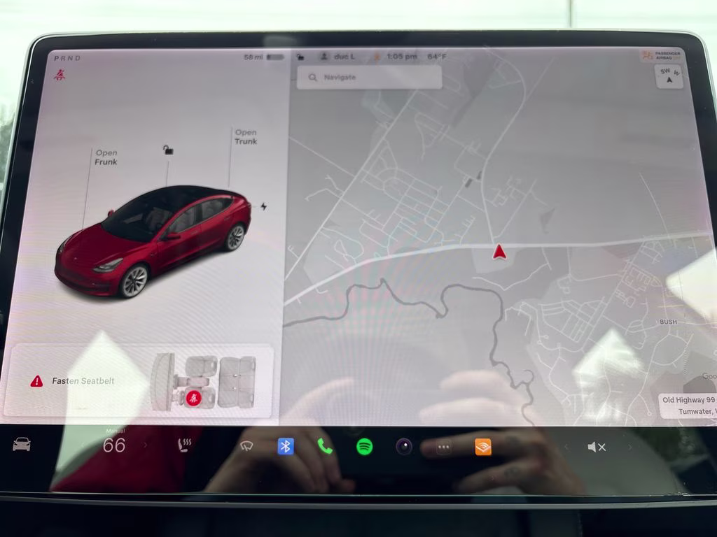2021 Red Multi-Coat Tesla Model 3 Standard Range Plus RWD Sedan