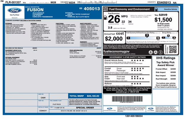 2014 Ruby Red Metallic Ford Fusion SE FWD Sedan