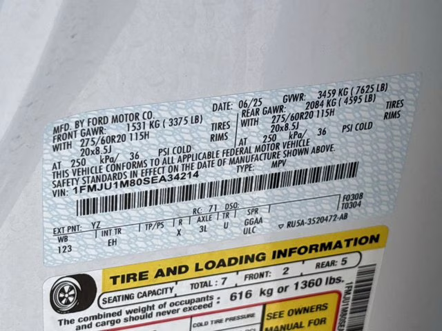 2025 Oxford White Ford Expedition Platinum 4X4 SUV