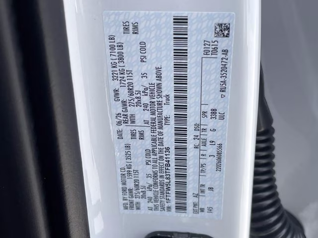 2026 Star White Metallic Tri-Coat Ford F-150 Lariat 4X4 Truck
