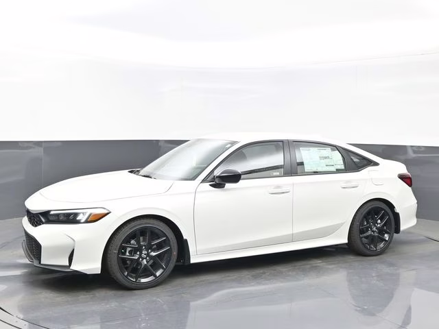 2026 Platinum White Pearl Honda Civic Sport FWD Sedan