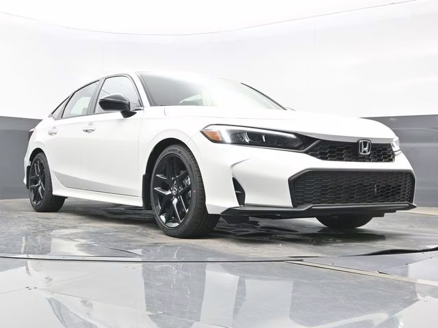 2026 Platinum White Pearl Honda Civic Sport FWD Sedan