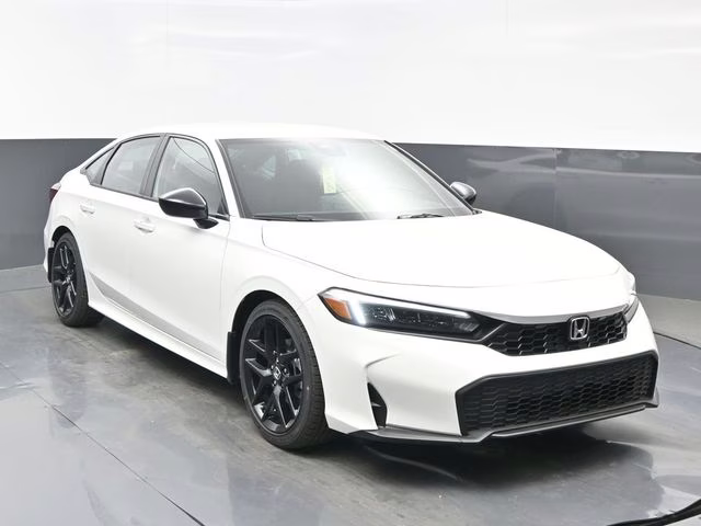 2026 Platinum White Pearl Honda Civic Sport FWD Sedan