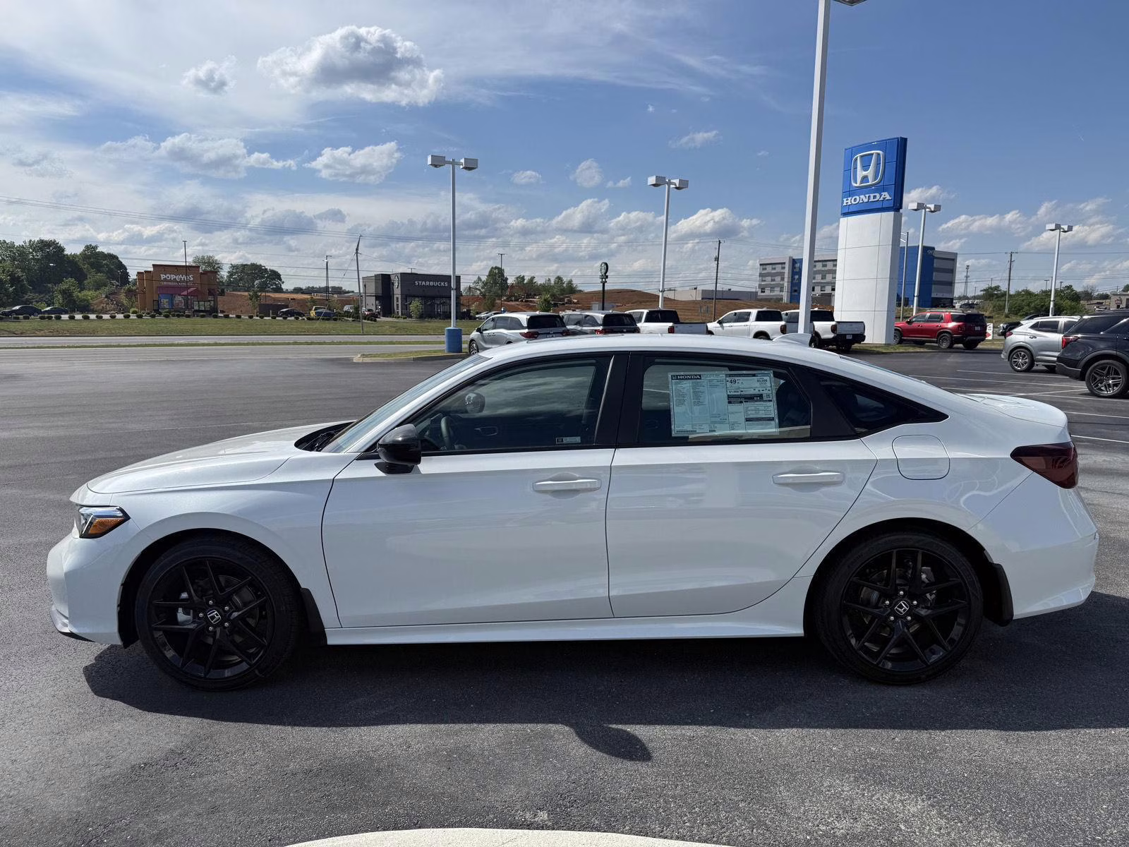 2026 Platinum White Pearl Honda Civic Sedan Hybrid Sport FWD Sedan
