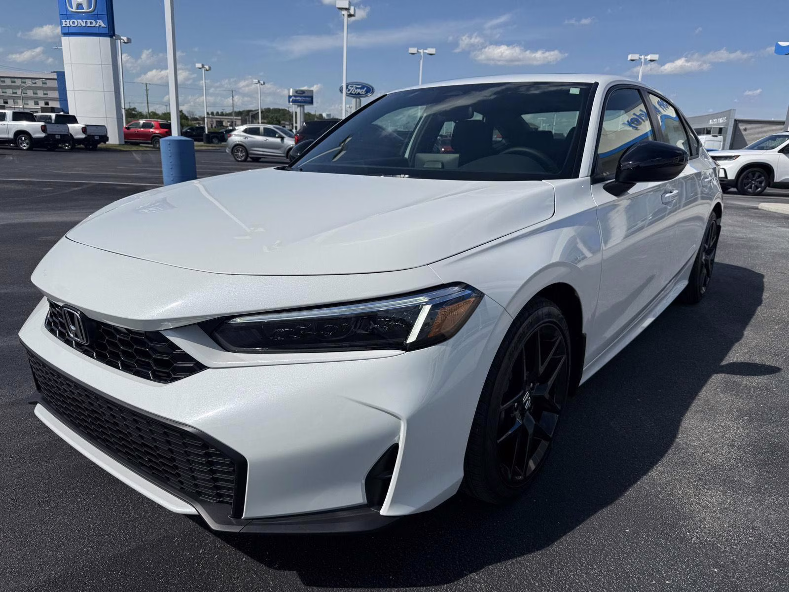 2026 Platinum White Pearl Honda Civic Sedan Hybrid Sport FWD Sedan