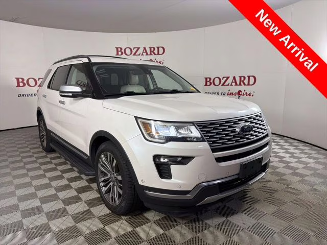 2018 White Platinum Clearcoat Metallic Ford Explorer Platinum 4X4 SUV
