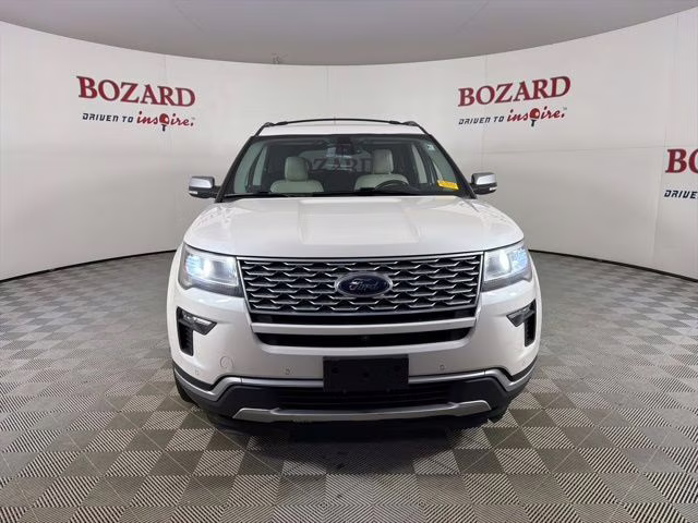 2018 White Platinum Clearcoat Metallic Ford Explorer Platinum 4X4 SUV