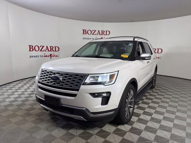 2018 White Platinum Clearcoat Metallic Ford Explorer Platinum 4X4 SUV
