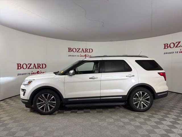 2018 White Platinum Clearcoat Metallic Ford Explorer Platinum 4X4 SUV