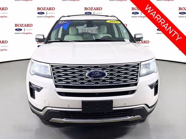 2018 White Platinum Clearcoat Metallic Ford Explorer Platinum 4X4 SUV