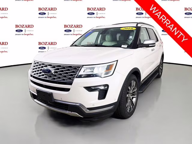 2018 White Platinum Clearcoat Metallic Ford Explorer Platinum 4X4 SUV