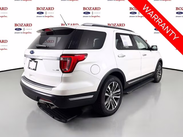 2018 White Platinum Clearcoat Metallic Ford Explorer Platinum 4X4 SUV
