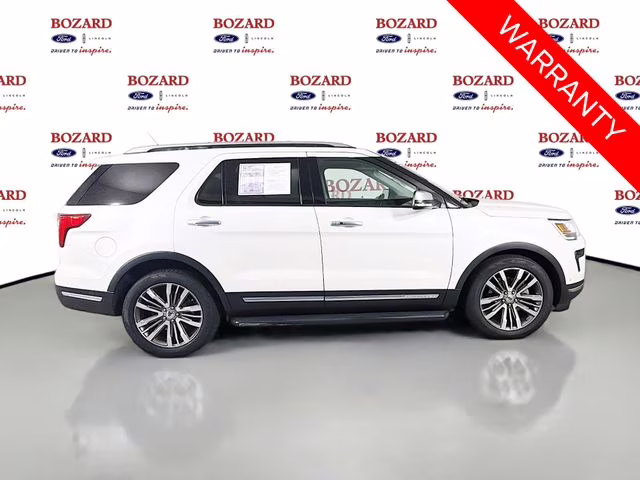 2018 White Platinum Clearcoat Metallic Ford Explorer Platinum 4X4 SUV