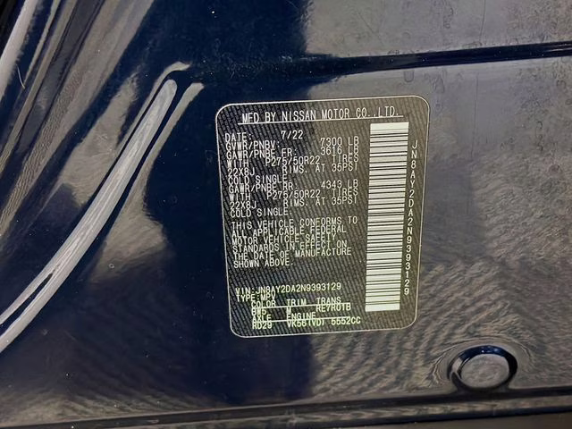 2022 Blue Pearl Nissan Armada Platinum RWD SUV