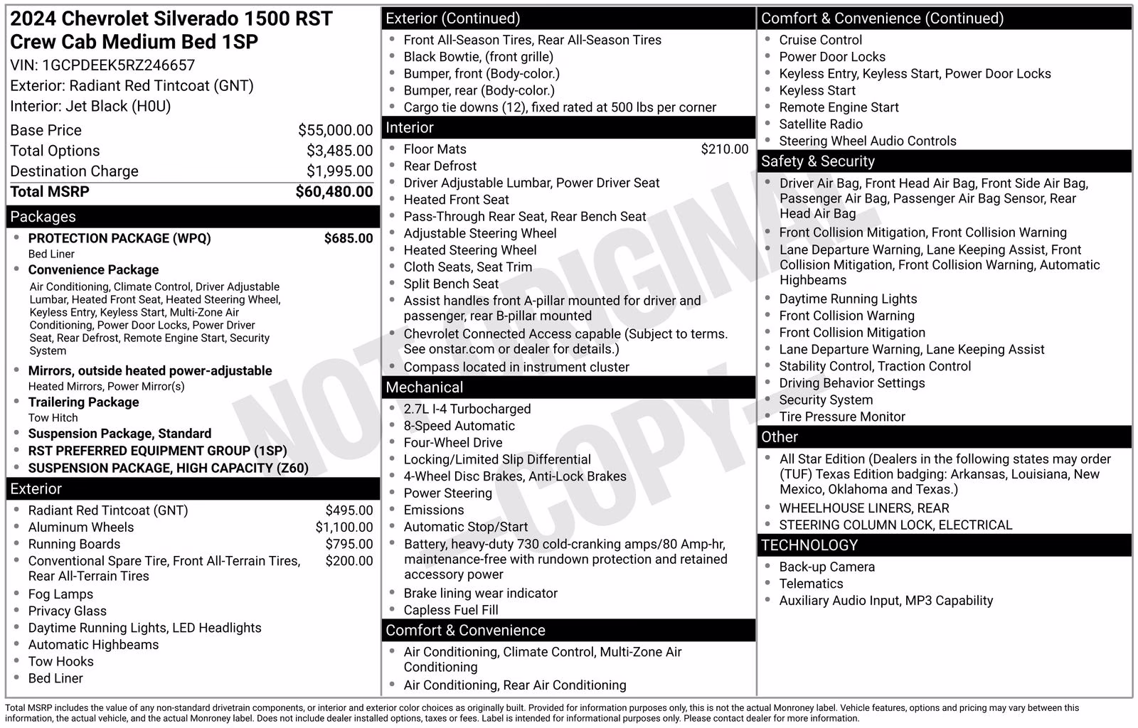 2024 Radiant Red Chevrolet Silverado 1500 RST 4X4 Truck