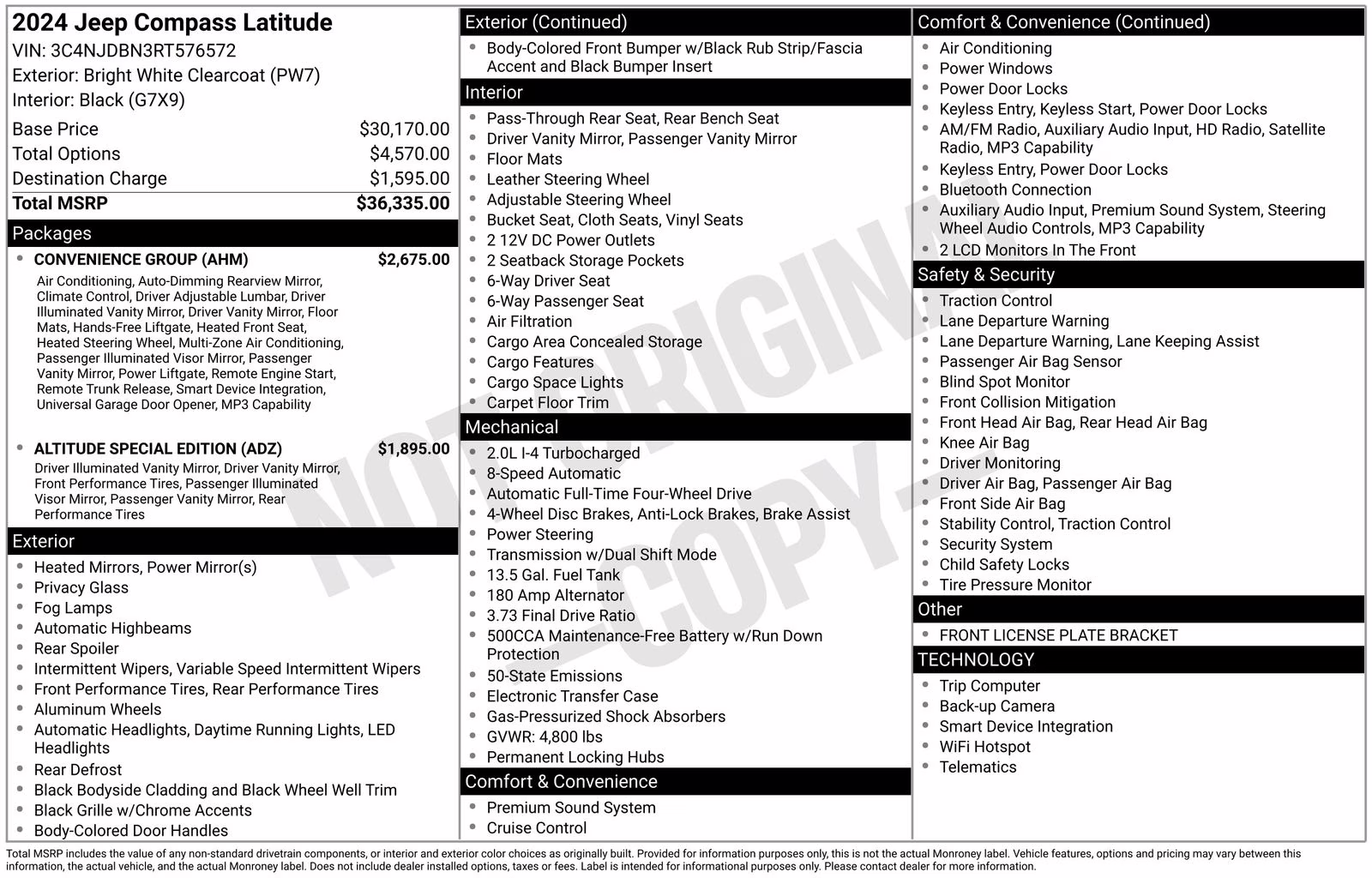 2024 Bright White Clearcoat Jeep Compass Latitude 4X4 SUV