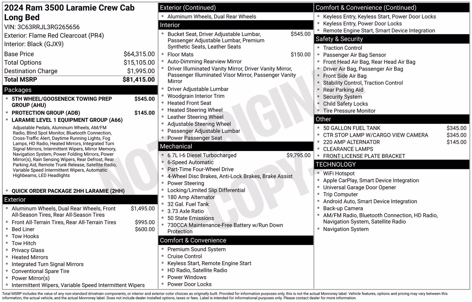 2024 Flame Red Clearcoat Ram 3500 Laramie 4X4 Truck