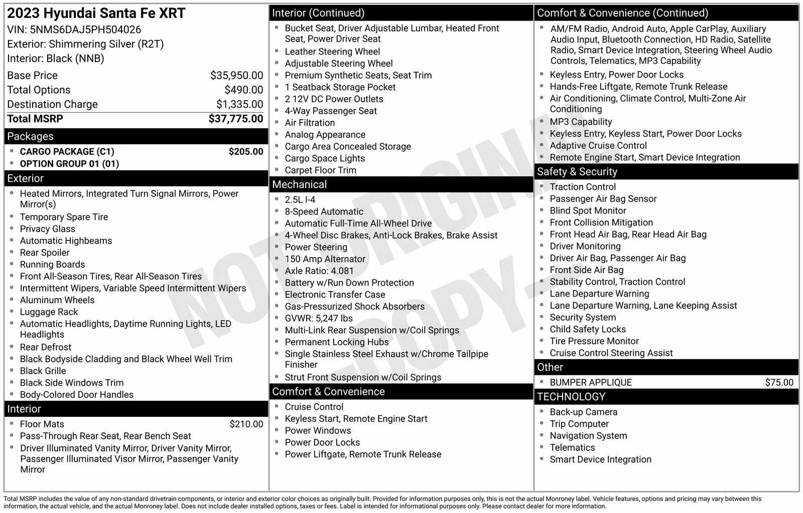 2023 Shimmering Silver Hyundai Santa Fe XRT AWD SUV