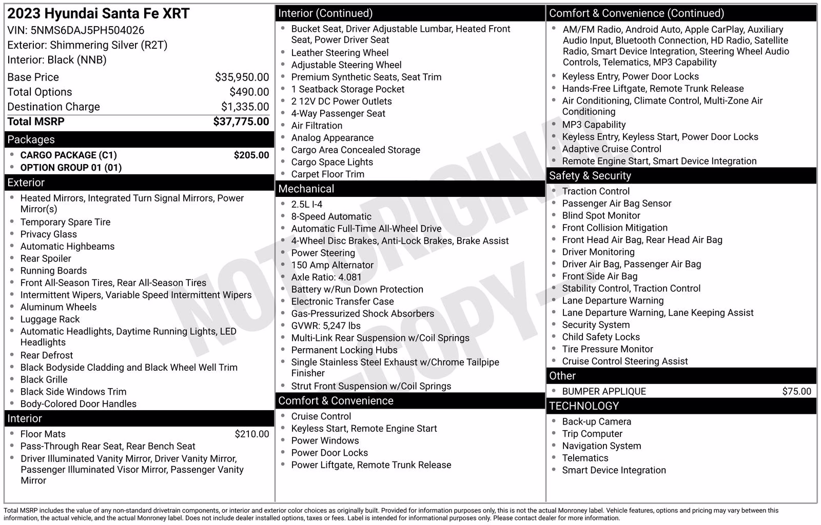 2023 Shimmering Silver Hyundai Santa Fe XRT AWD SUV
