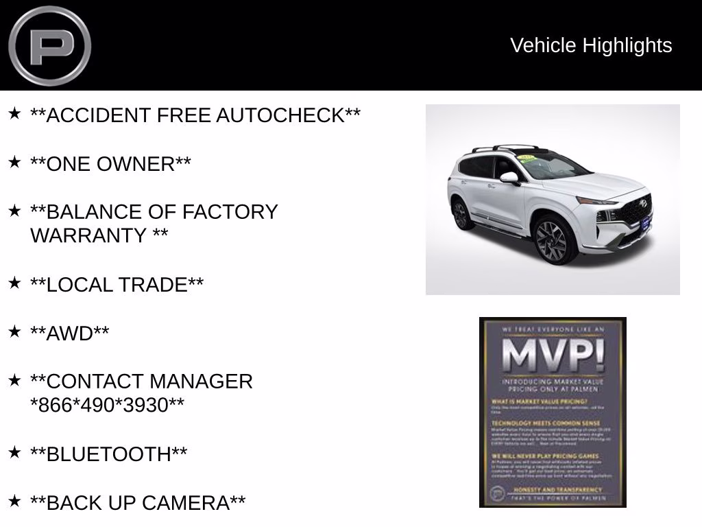 2022 Quartz White Hyundai Santa Fe Calligraphy AWD SUV