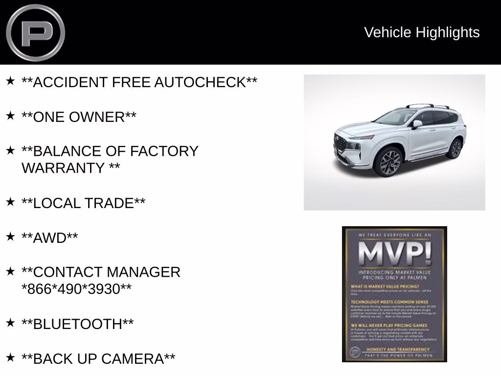 2022 Quartz White Hyundai Santa Fe Calligraphy AWD SUV